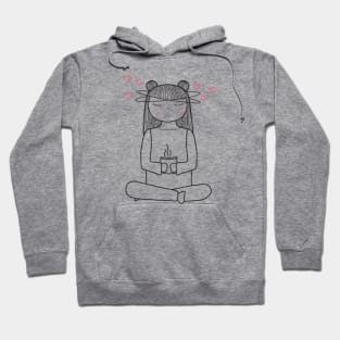 Namaste! Yoga and Coffee Lover - Minimalistic Line Art Hoodie